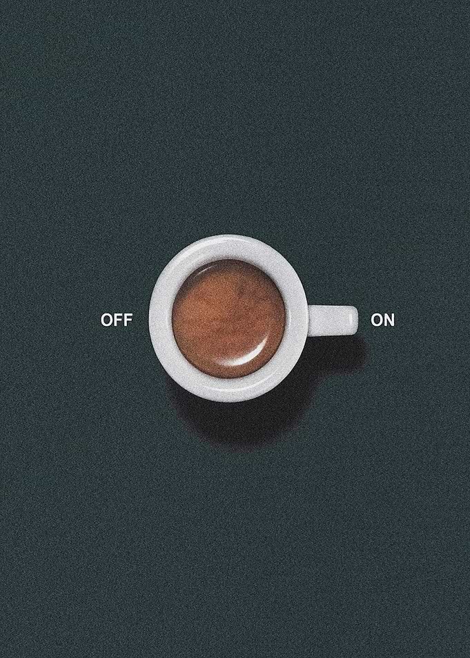 Coffee cup as an on/off switch
