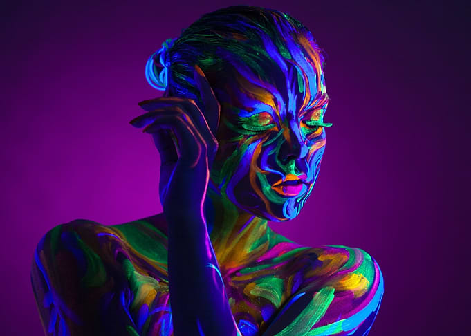 Woman with Neon Body Paint