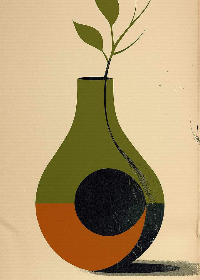 Minimalist Vase with Plant