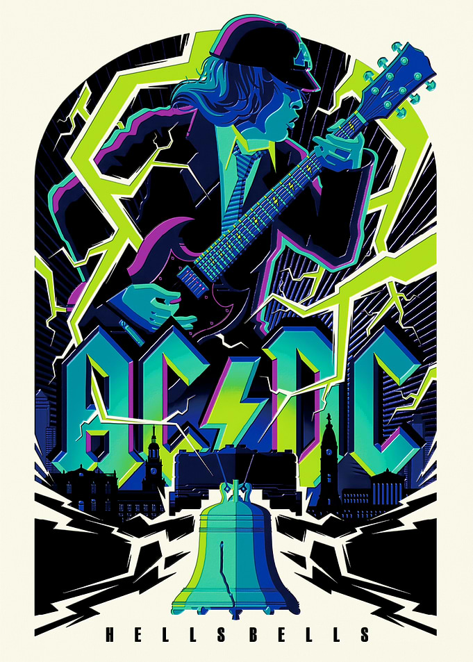 AC/DC Hell's Bells Rock Poster