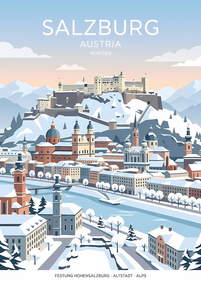 Salzburg Winter Cityscape
