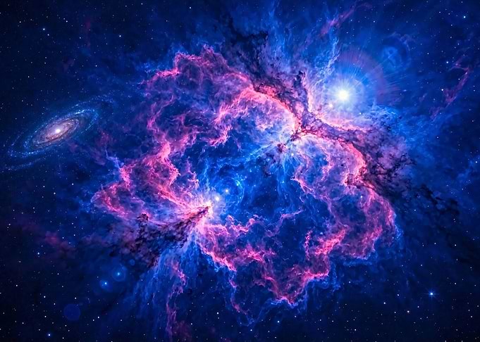Galaxy Collision Cosmic Nebula – Sci-Fi Supernova Space Wall Art
