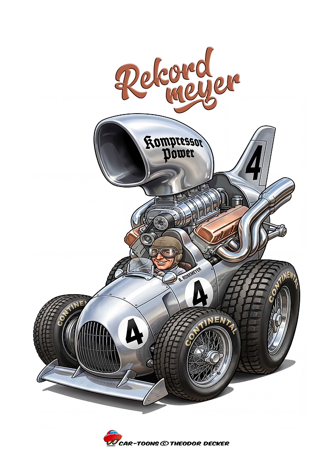 Retro Racing Car with Kompressor Power