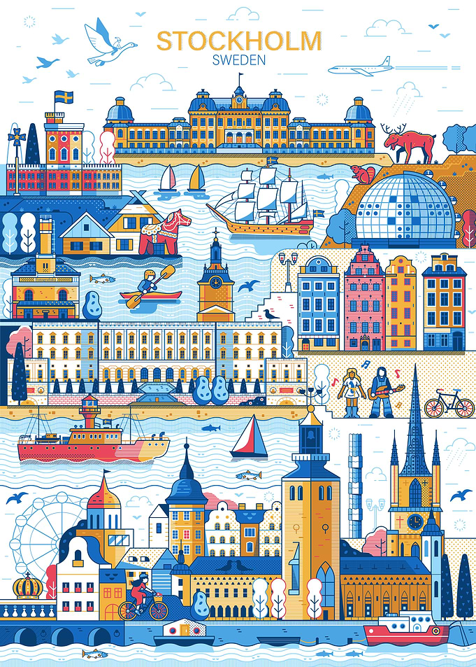 Stockholm City Poster