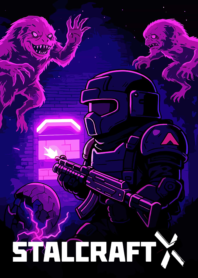 Stalcraft X Soldier Fighting Monsters