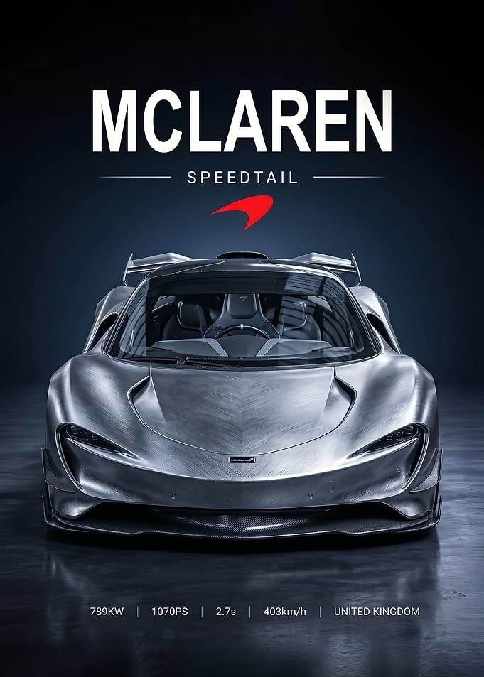 sleek silver McLaren Speedtail Hypercar