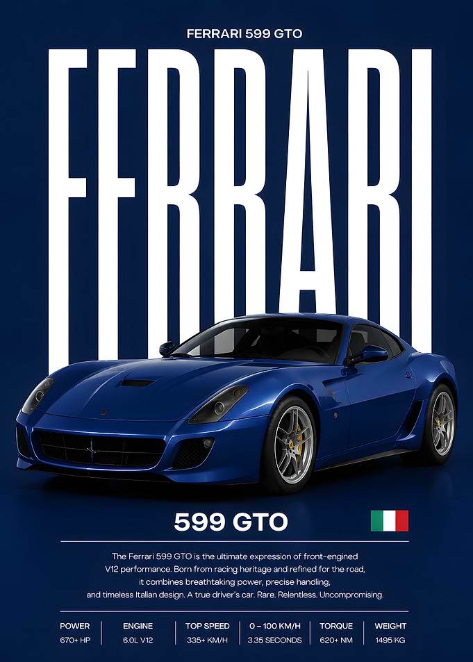 Ferrari 599 GTO Poster