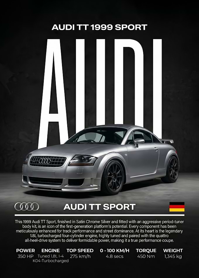 sleek Audi TT 1999 Sport Poster