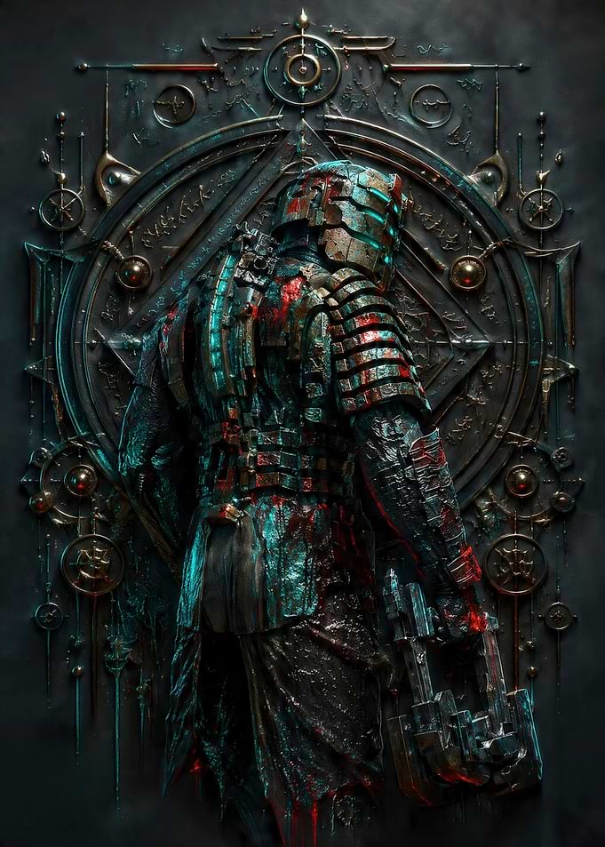 Isaac Clarke in bloody armor