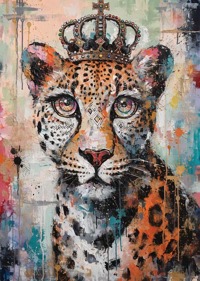 Leopard King Crown Painting