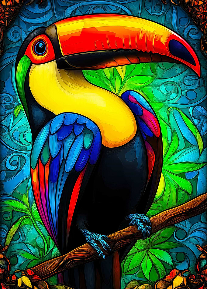 Toucan Perched on a Branch