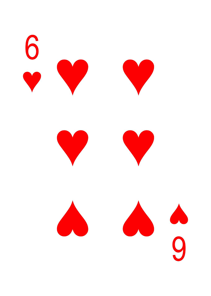 6 of Hearts Playing Card