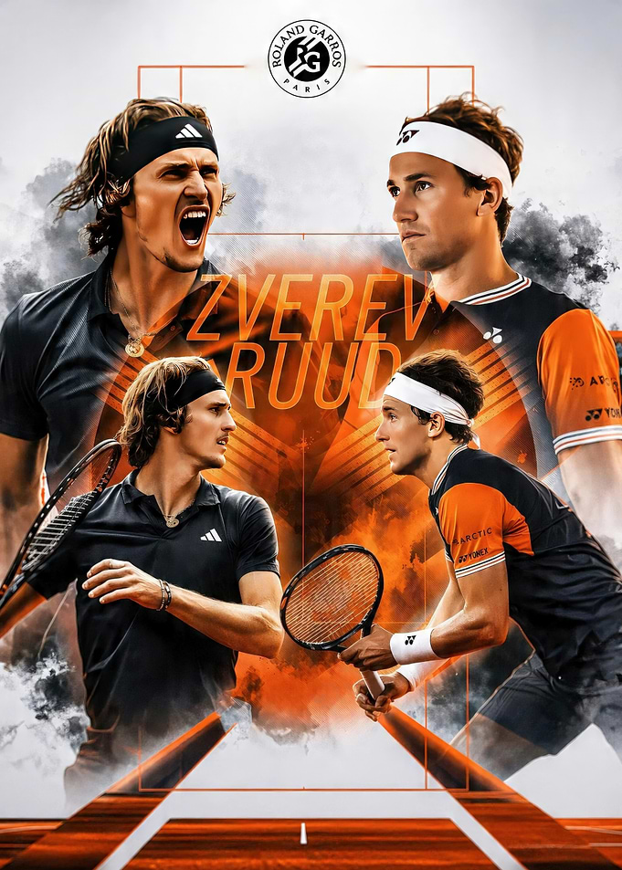 Zverev vs Ruud Roland Garros Poster