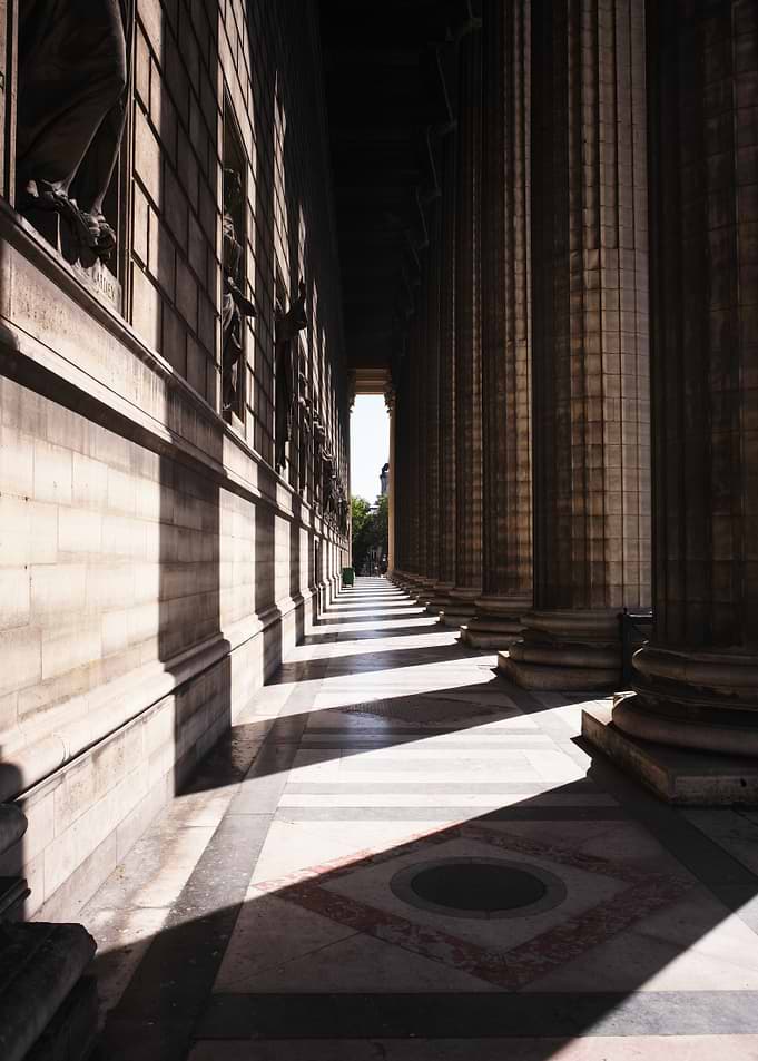 Colonnade with Sunlight and Shadows (Madeleine/Paris)