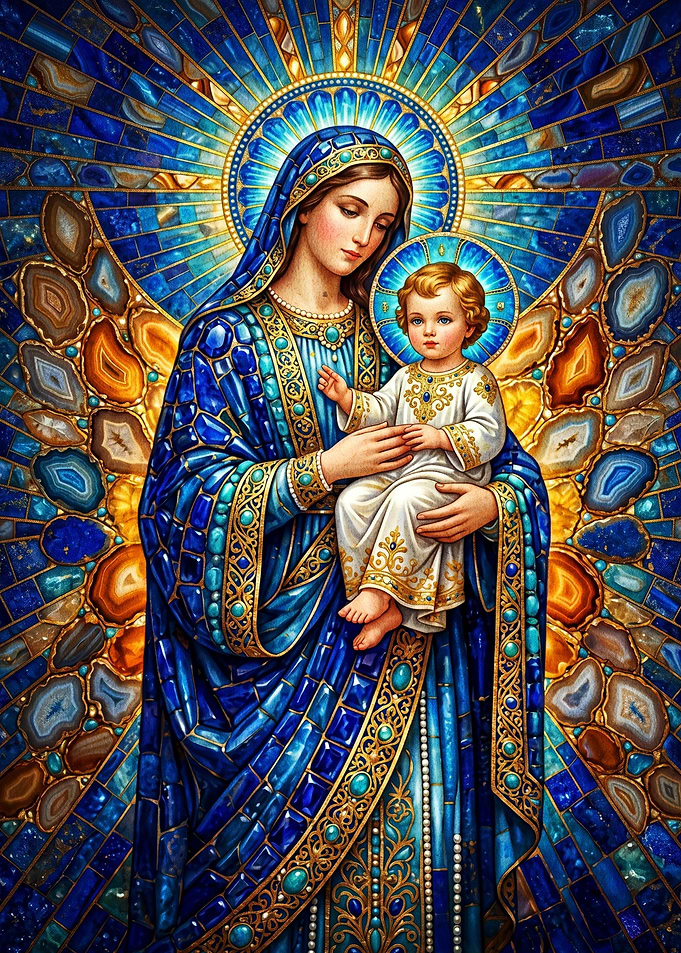 Virgin Mary and Child Mosaic