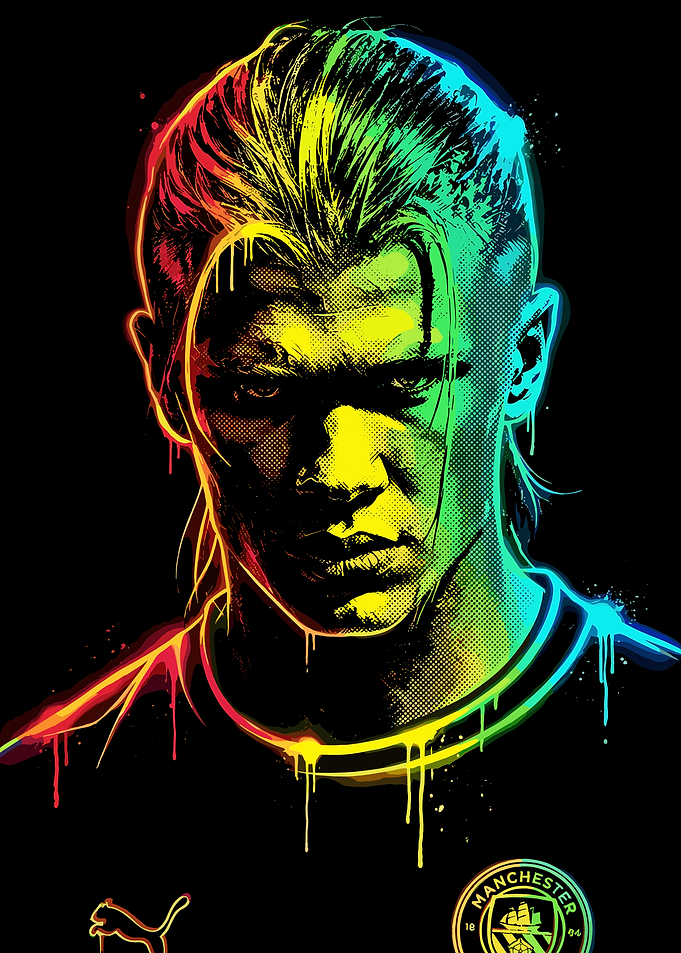 Erling Haaland Pop Art Portrait