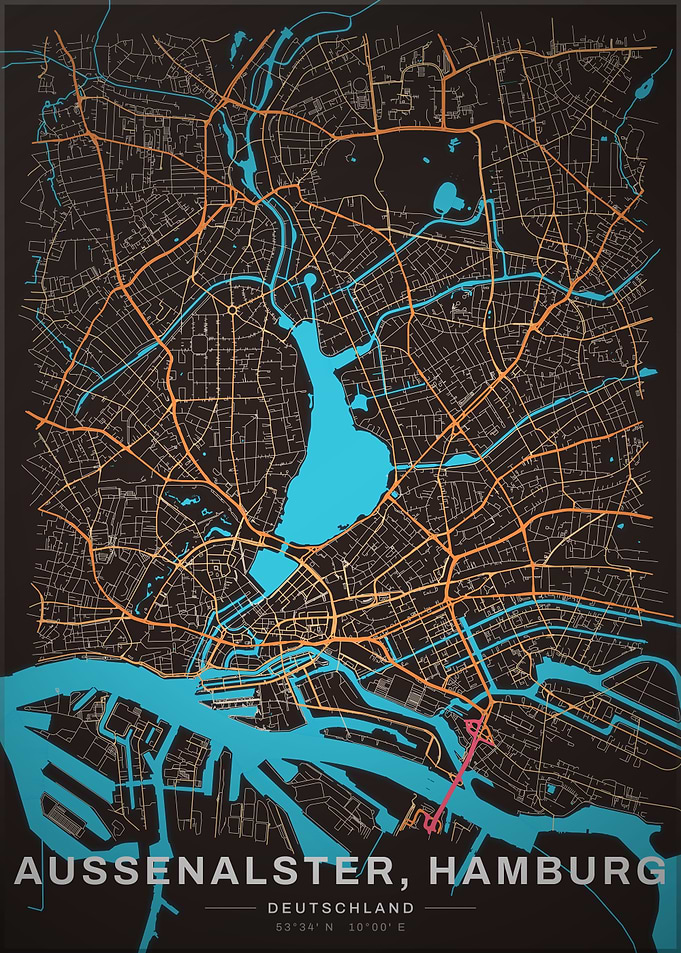 Aussenalster, Hamburg Map