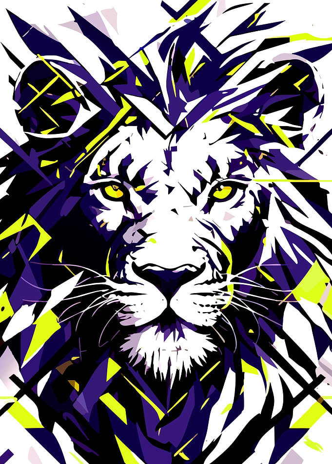 Abstract Lion Portrait