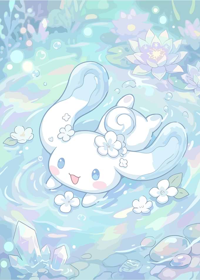 Cute Cinnamoroll in Water