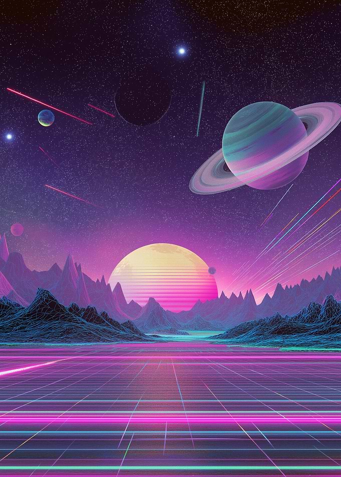 Retro Sci-Fi Planet Landscape