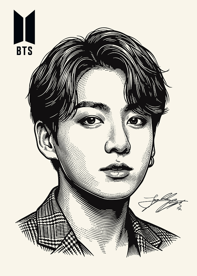 BTS Jungkook Engraving Portrait