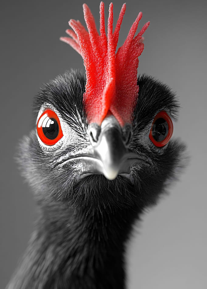Close-up of a Crested Guineafowl