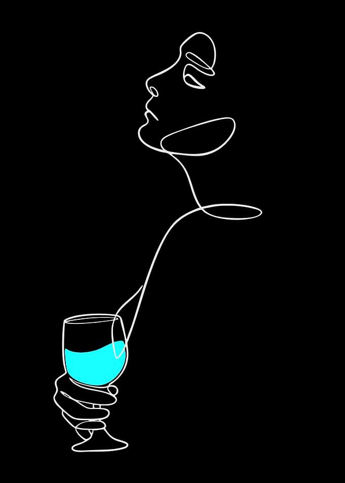 Minimalist Woman Holding Wine Glass