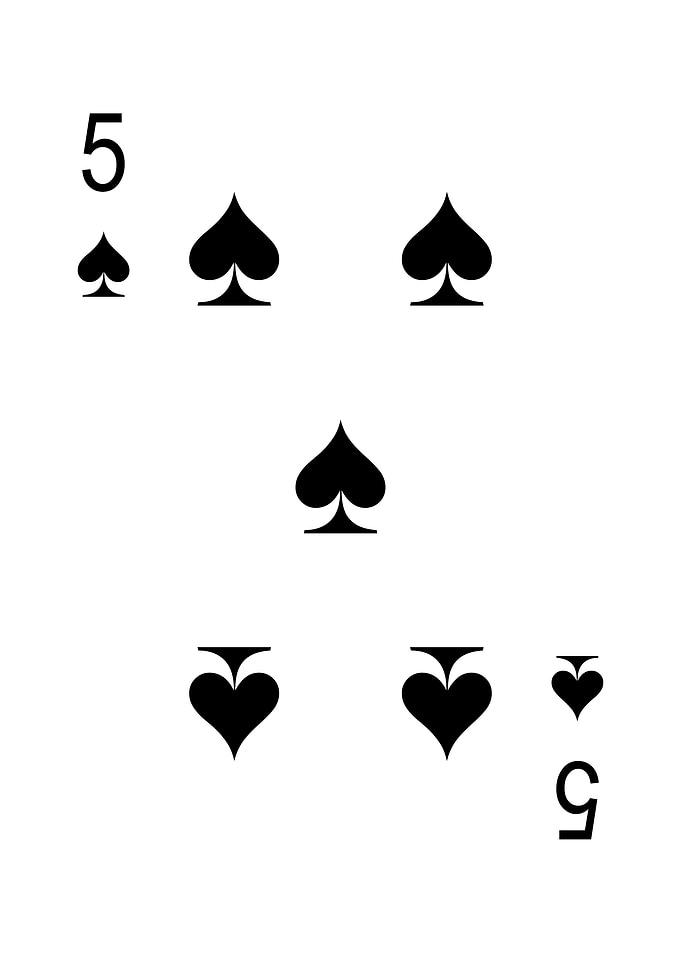 5 of Spades Playing Card
