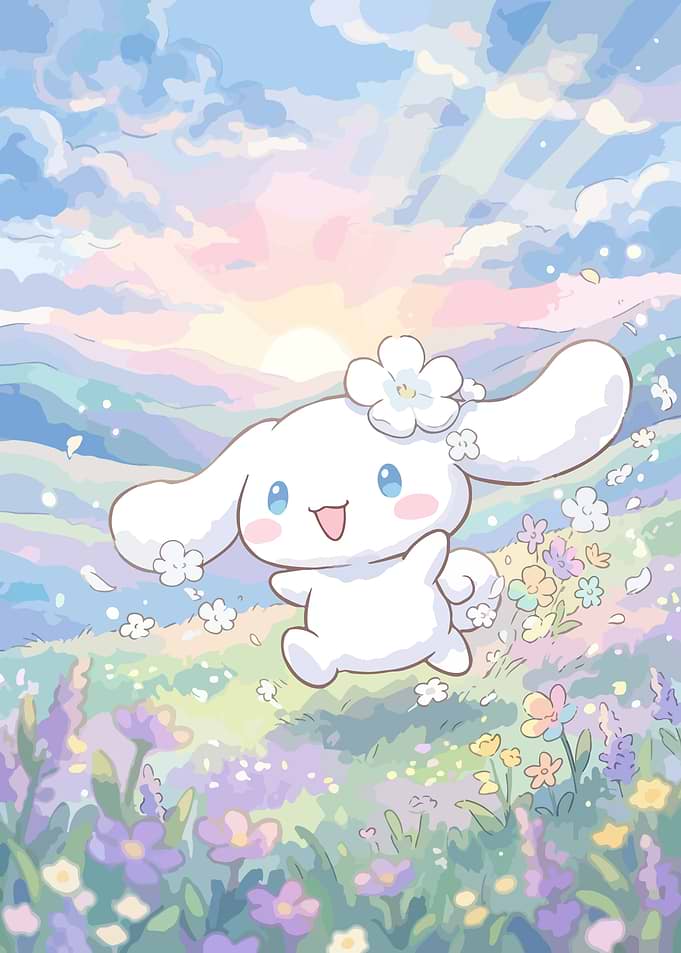 Cinnamoroll in a Flower Field