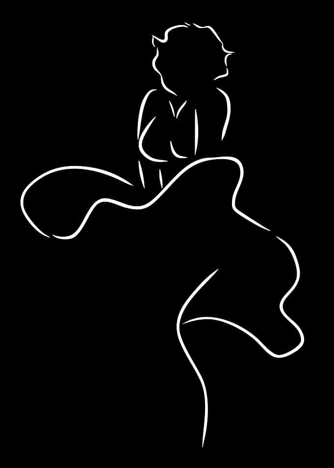 Marilyn Monroe white line art