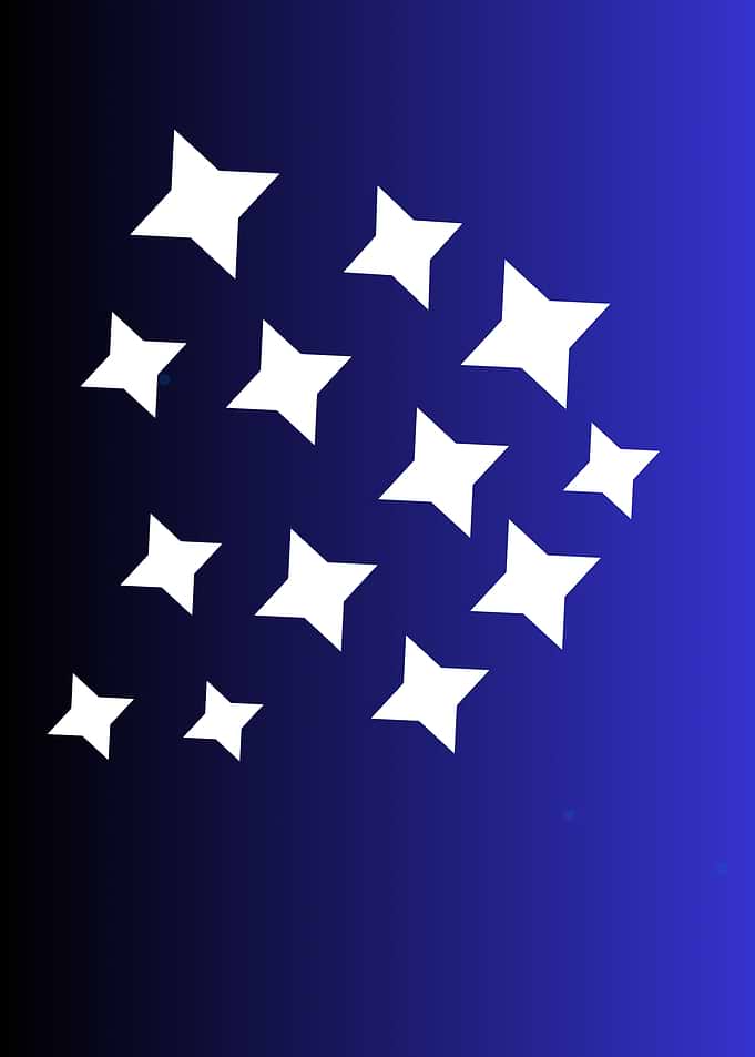 White Stars on Blue Gradient Background