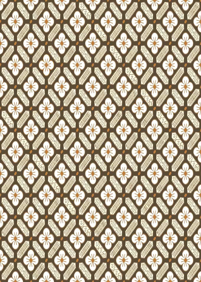 Brown and White Floral Pattern