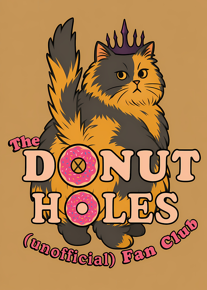 Cat with Donut Text