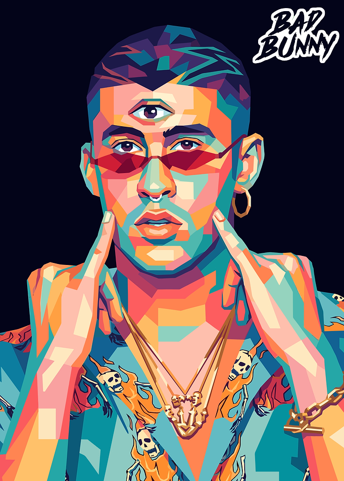 Bad Bunny Pop Art Portrait