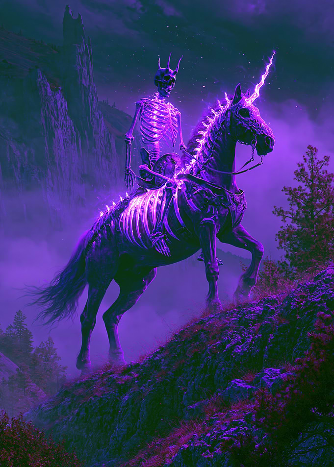Skeleton Rider on a Unicorn