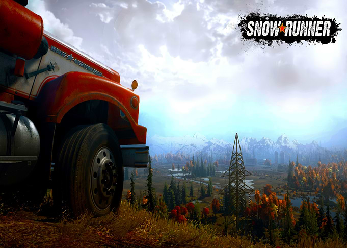 SnowRunner Game Truck in Autumn Landscape