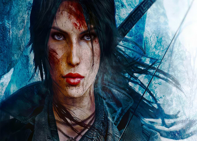 Lara Croft in battle