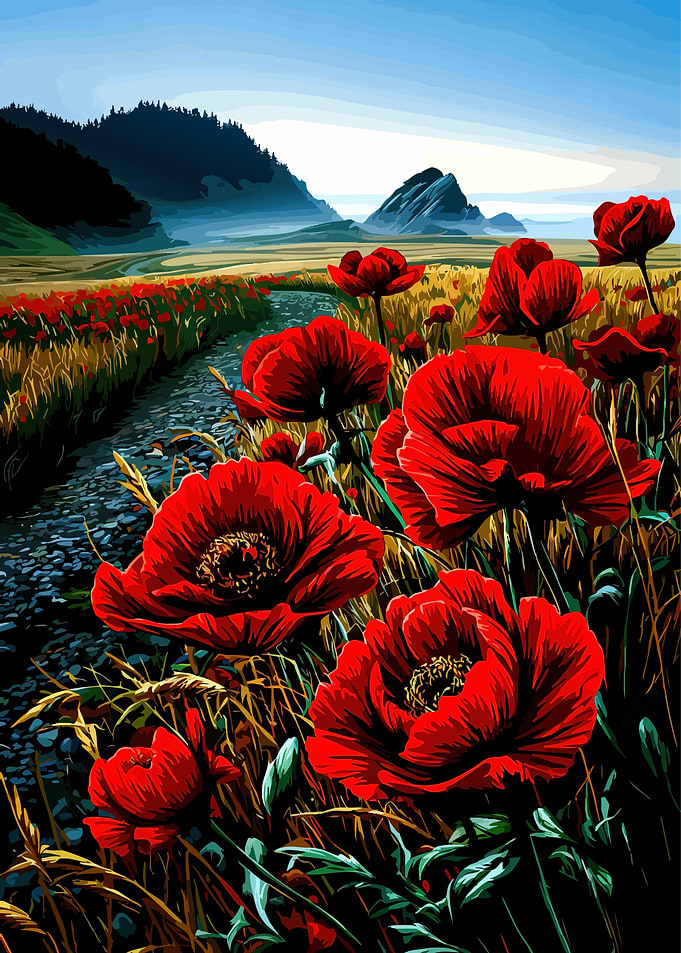 Vibrant Poppy Field Landscape