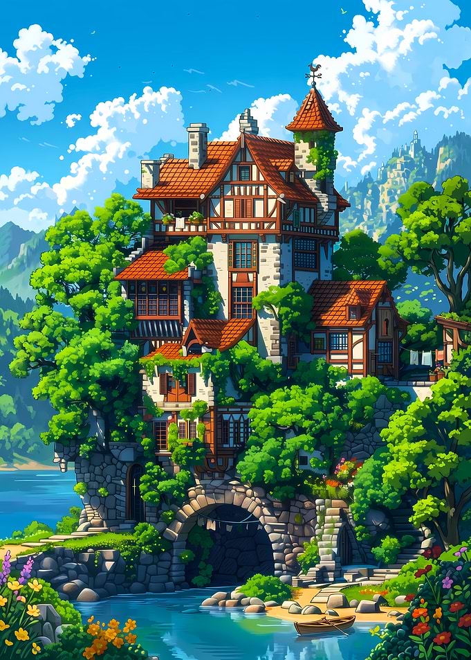 Enchanting Cliffside Village