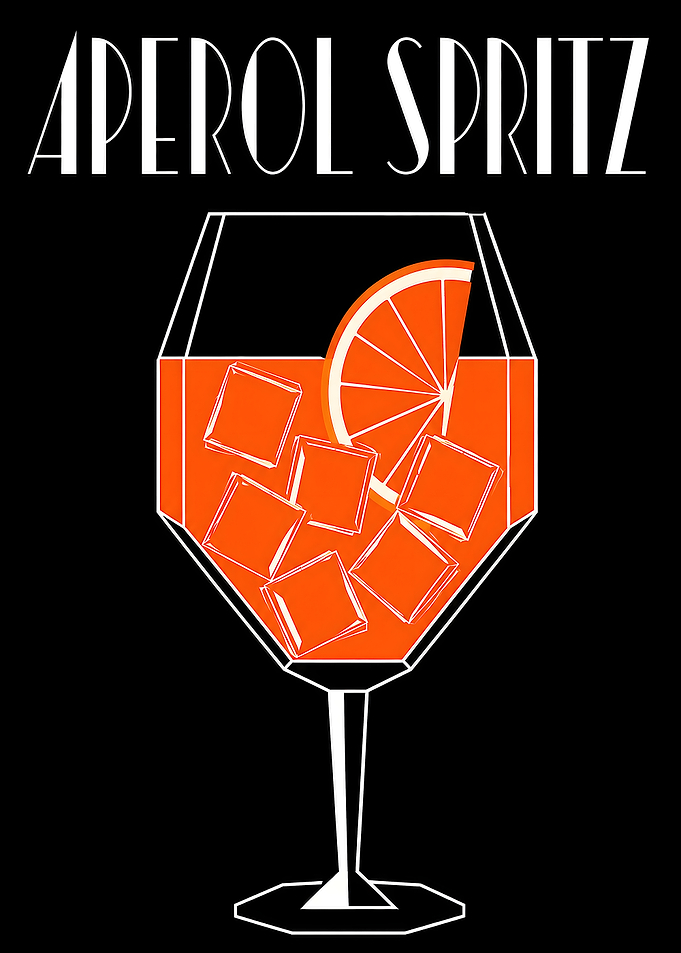 Art Deco Aperol Spritz Cocktail