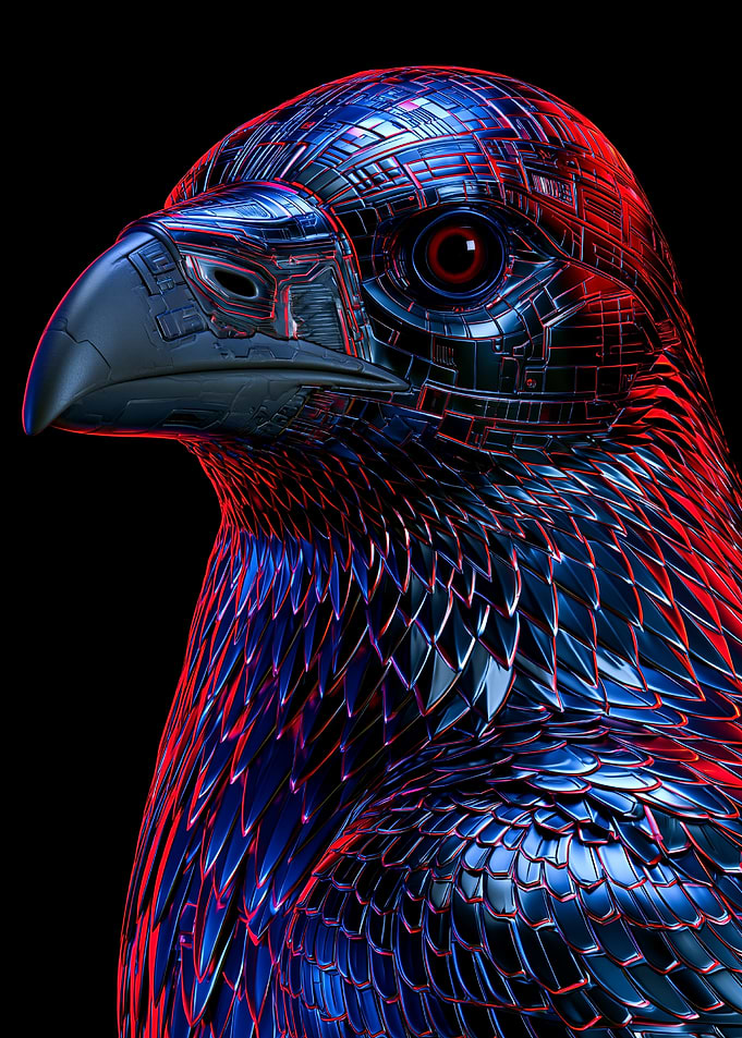 Cybernetic Eagle Head