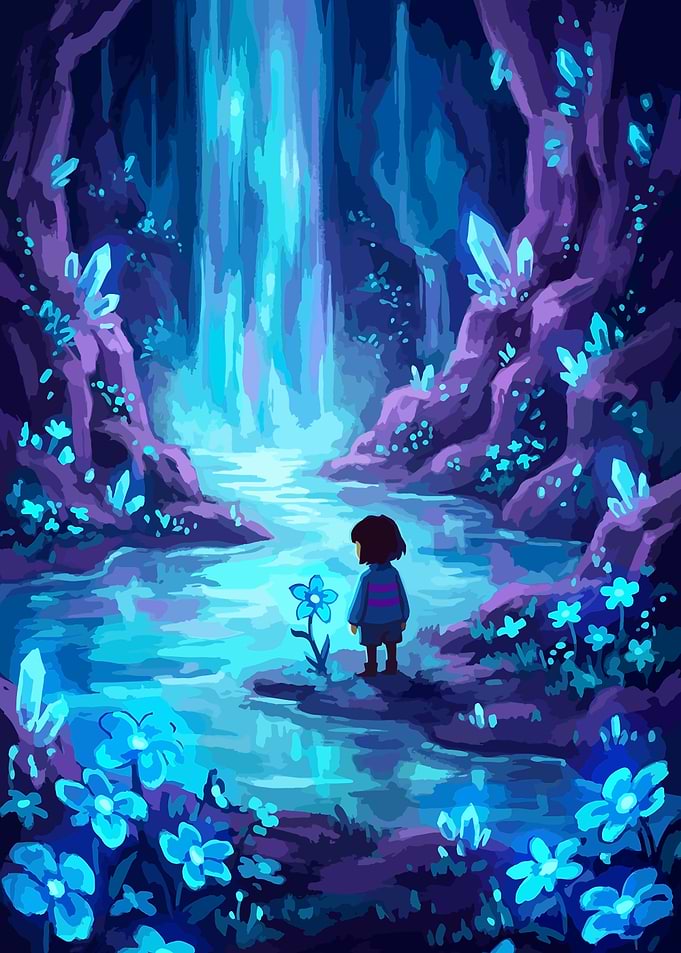 Frisk in Waterfall