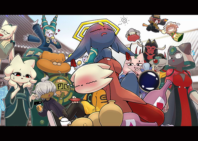 Group of Anthropomorphic Characters