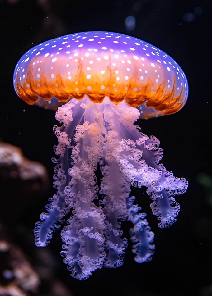 Spotted Jellyfish Underwater
