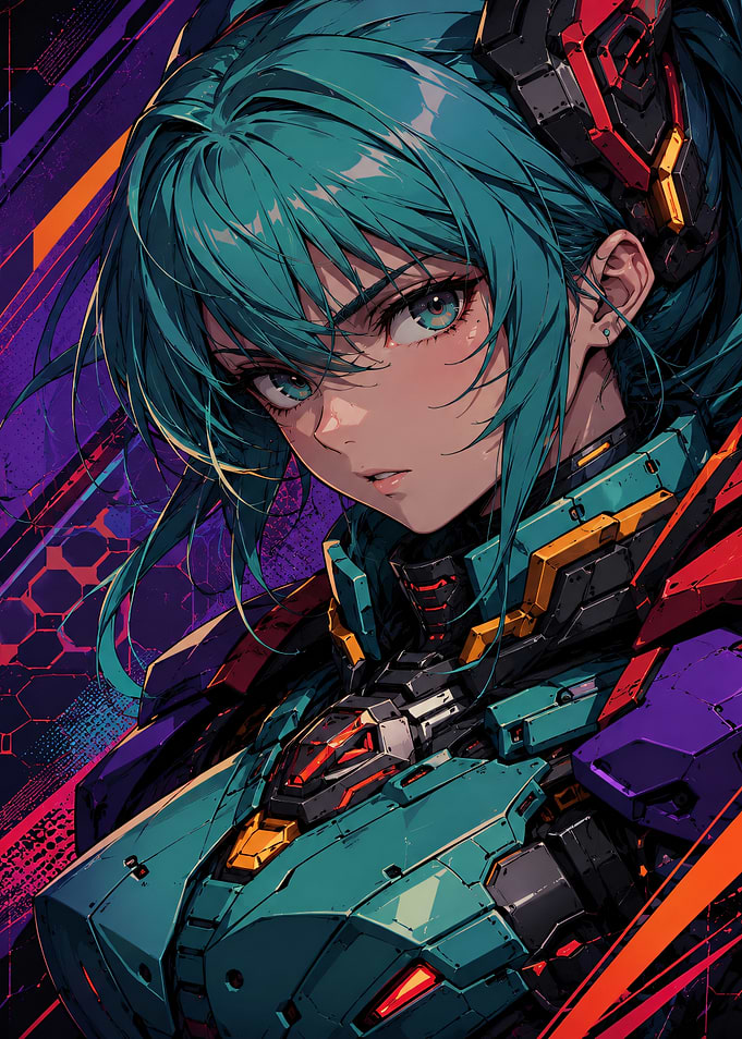 Cyberpunk Anime Girl Portrait