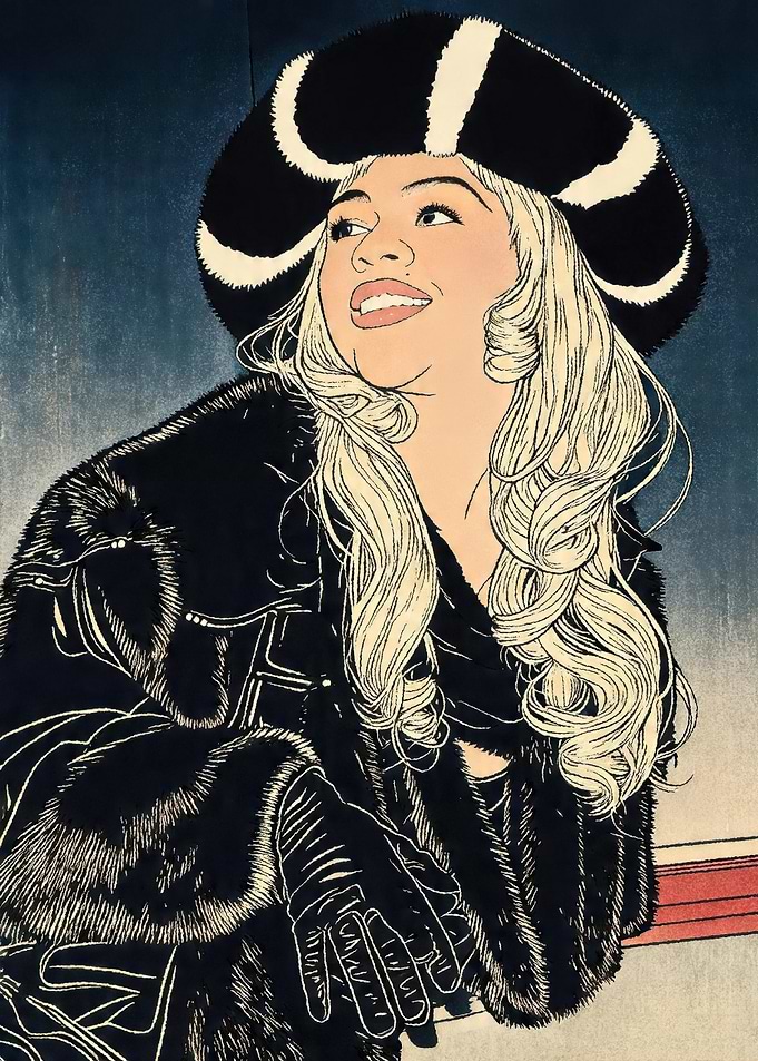 Woman in Fur Coat and Hat