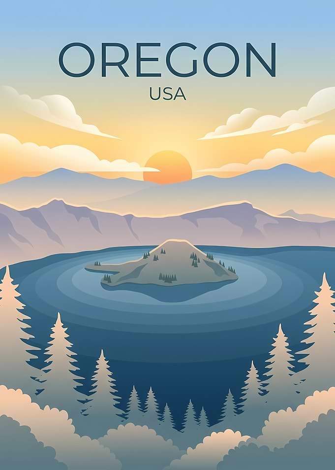 Oregon USA Crater Lake Landscape