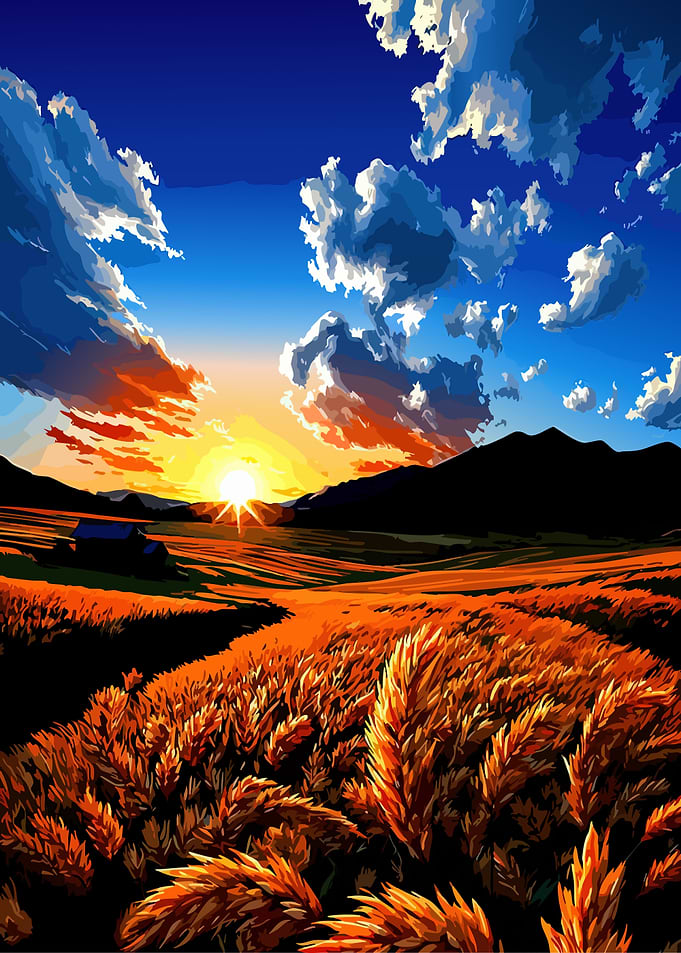 Golden Wheat Field at Sunset