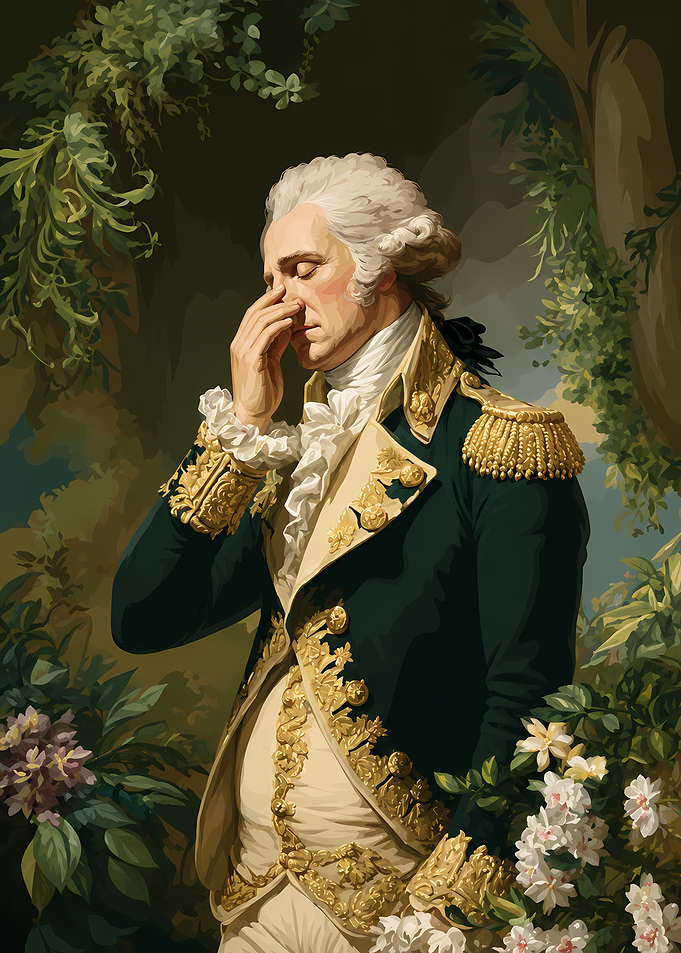 Man in historical military attire