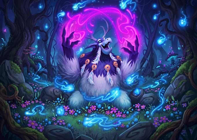 Mystical Forest Druid Casting Magic